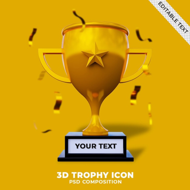 Trophy gold 3d render