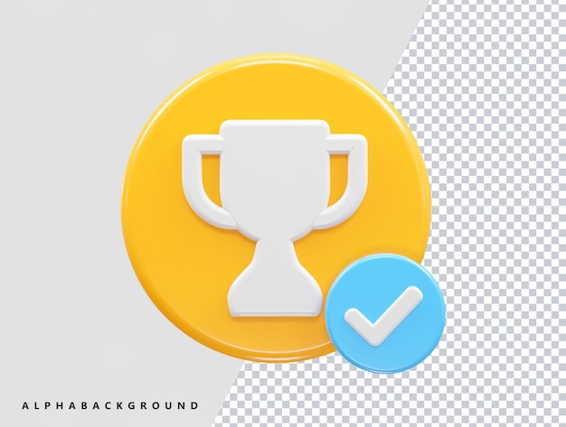 trophy icon 3d illustration rendering element