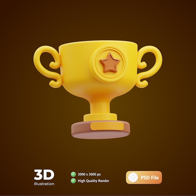 Trophy online education 3d illustration