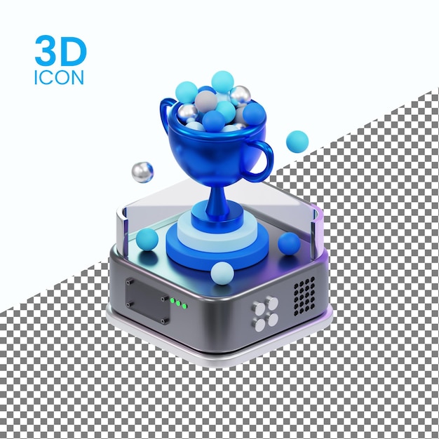 Trophy techy 3d icon render