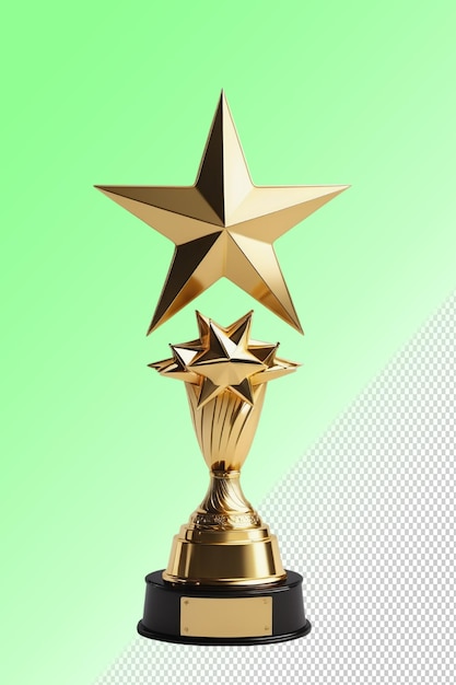 PSD a trophy with a star on it