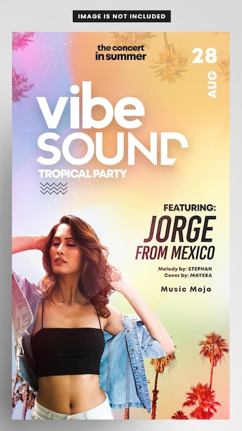 Tropic Day Party Summer Festival Instagram Story Flyer Banner