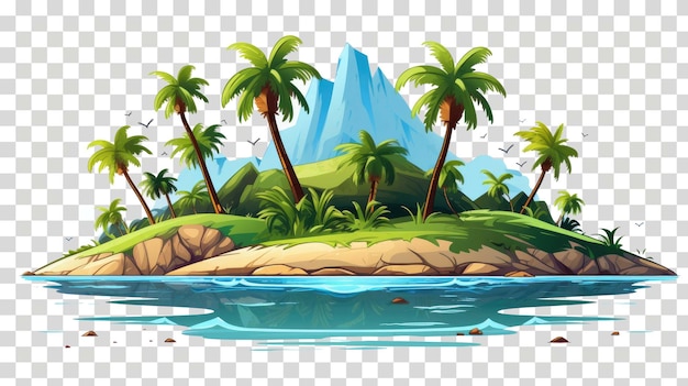 PSD sfondo tropicale emoji divertente isolato su sfondo trasparente illustrazione vettoriale