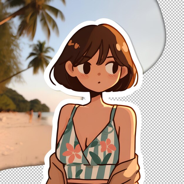 PSD tropical beach girl