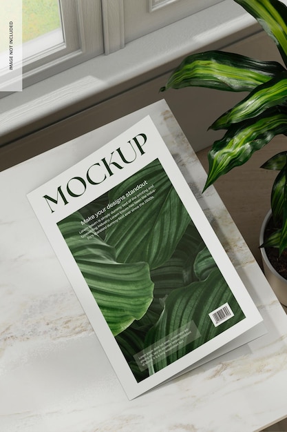 Tropical Bifold Brochure Mockup Top View