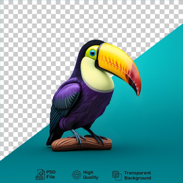 PSD Тропическая птица тукан изолирована на прозрачном фоне включает в себя png файл
