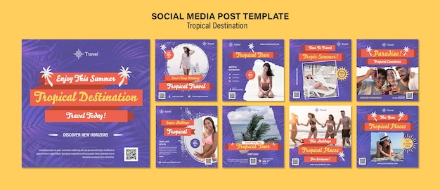 PSD tropical destination social media post