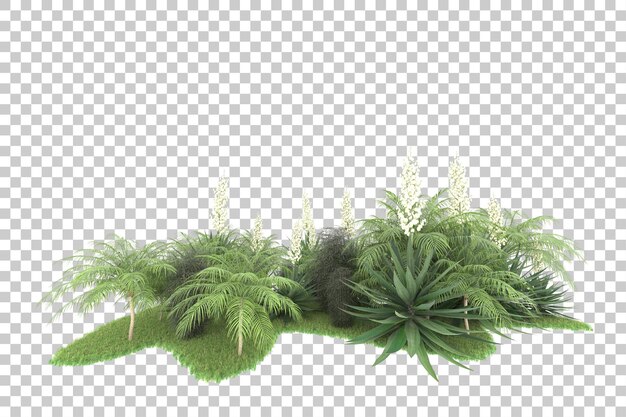 PSD 투명 한 배경 3d 렌더링 그림에 고립 된 열 대 숲