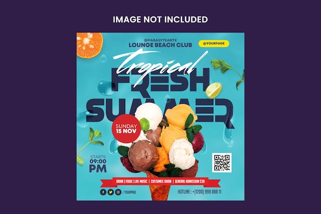 tropical fresh summer party instagram post