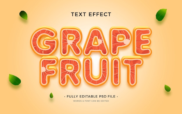 PSD tropical fruit text effect