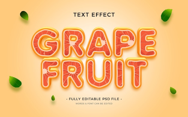Текстовый эффект тропических фруктов