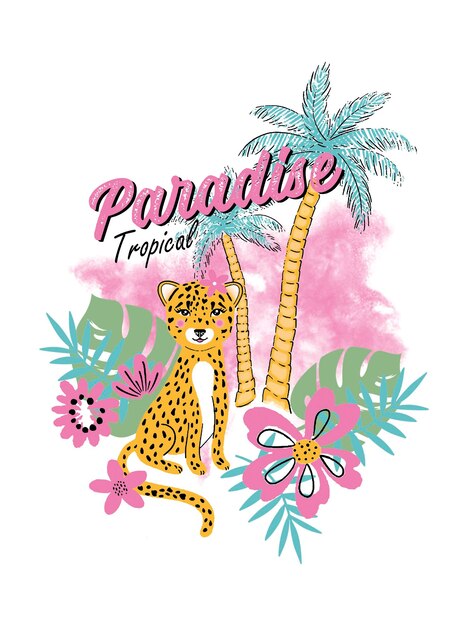 PSD tropical girl print