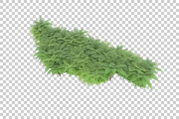 Tropical island on transparent background 3d rendering illustration