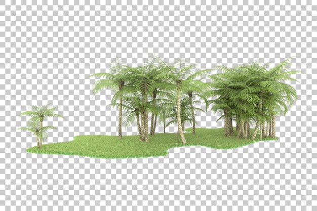 투명 배경 3d 렌더링 그림에 열 대 섬