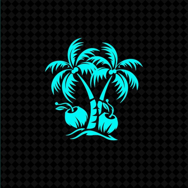 PSD tropical ivy palm logo with decorative coconuts and lush vin creative plant vector designs