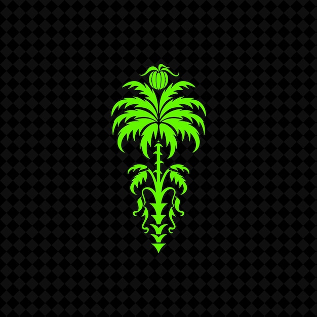 PSD tropical ivy palm logo with decorative coconuts and lush vin creative plant vector designs