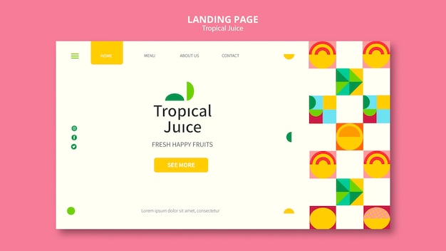 PSD トロピカルジュースのランディングページ