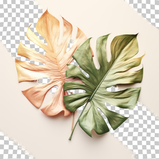 PSD tropical leaf obtained by drying transparent background