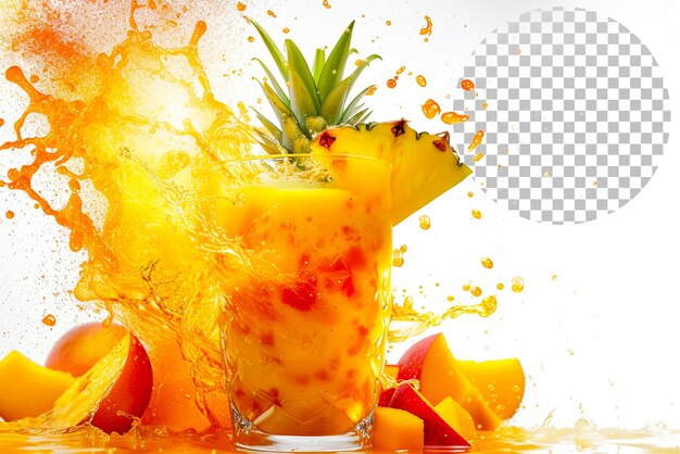 PSD tropical oasis smoothie splash a refreshing smoothie with a splash on transparent background