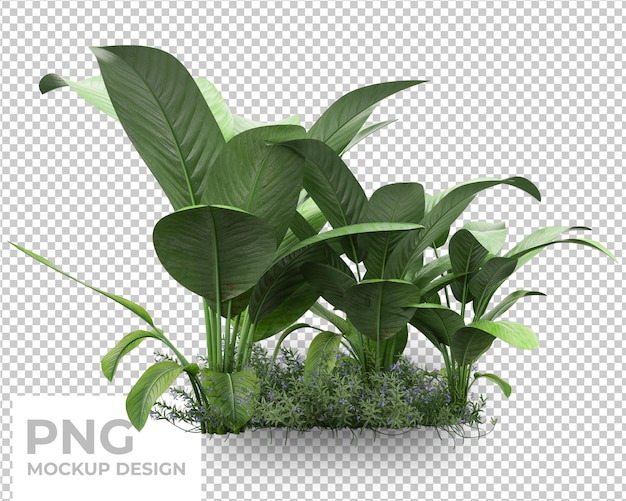 Tropical palm leaves isolated mockup design