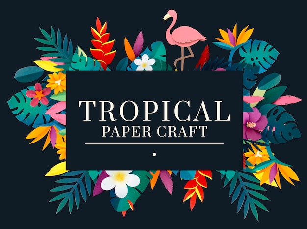 PSD tropical paper craft set