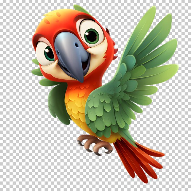 PSD tropical parrot illustration on transparent background