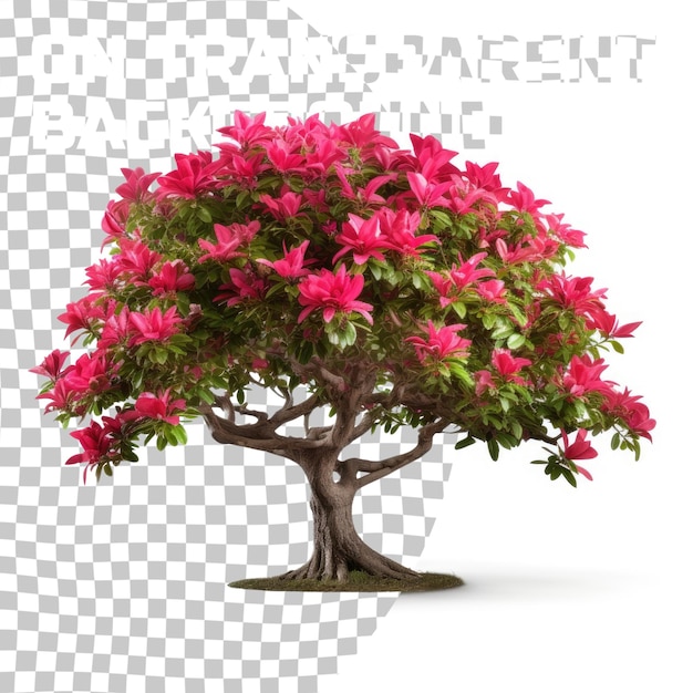 PSD tropical plant flower bush tree isolated on transparent background with clipping path