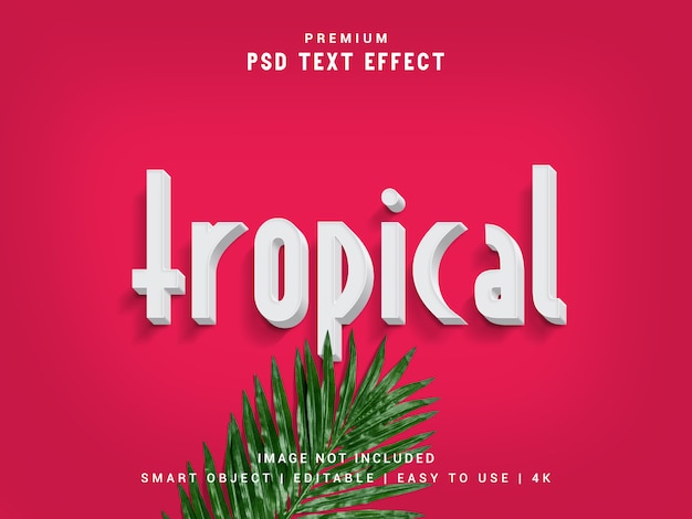 Tropical premium minimal typographic text effect