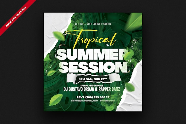 PSD tropical summer socials media template