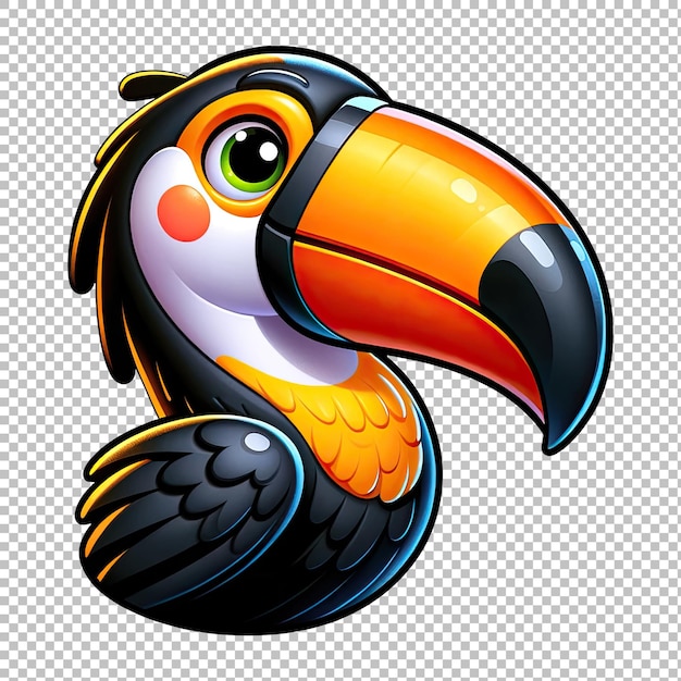 PSD tropical toucan art vibrant png on clear background