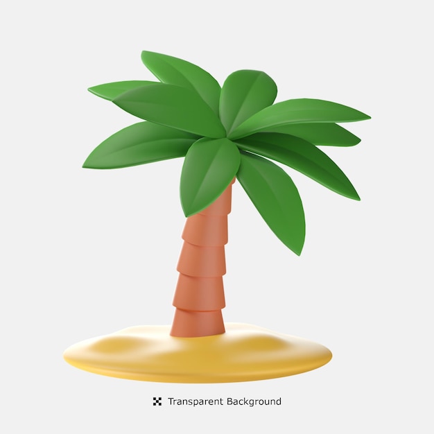 Tropical tree 3d icon illustration