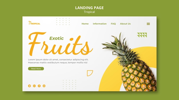 PSD tropical vibes landing page