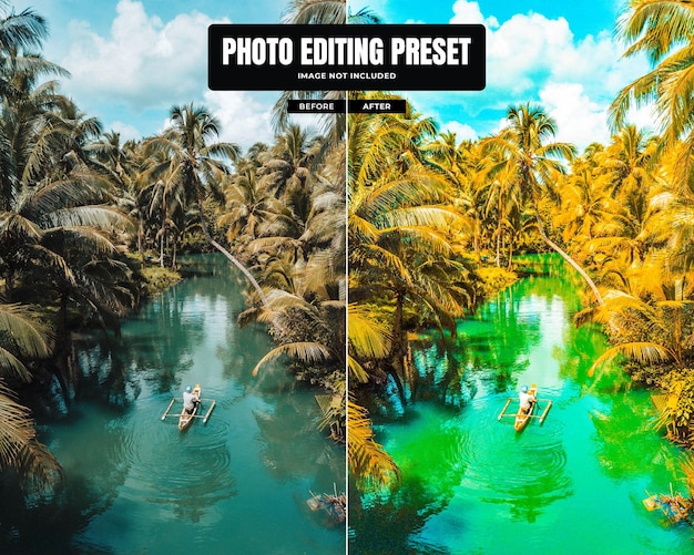 PSD tropikalna letnia edycja zdjęć kolorowy filtr do edycji zdjęć z podróży dla wpływowego instagrama