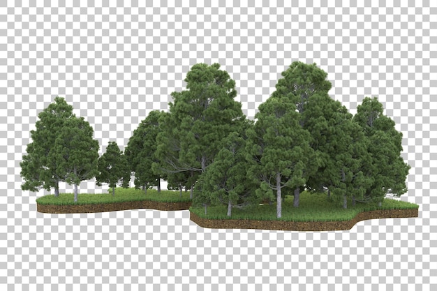 PSD tropisch bos geïsoleerd op transparante achtergrond 3d rendering illustratie