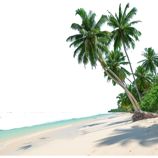PSD tropisch paradijsstrand met wit zand en kokospalmen reistoerisme