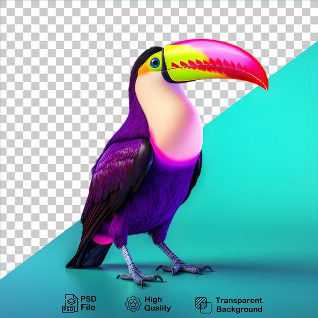 PSD tropische vogel toucan geïsoleerd op transparante achtergrond inclusief png-bestand