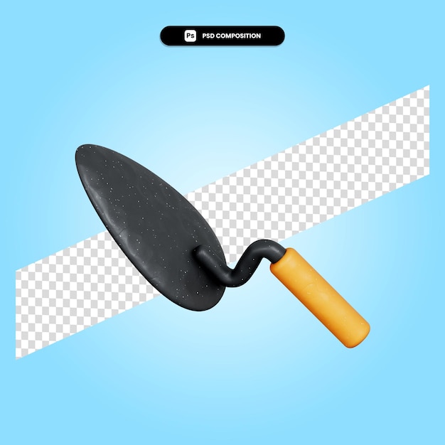 Trowel 3d render illustration isolated