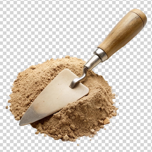 PSD trowel and cement on transparent background