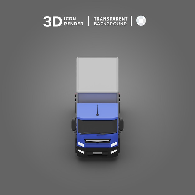 PSD truck 3d illustration rendering 3d icon colored isolated