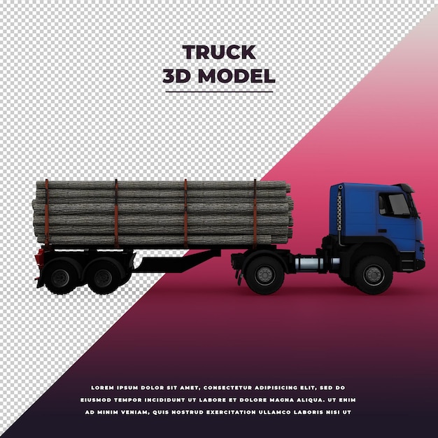 PSD camion 3d isolato