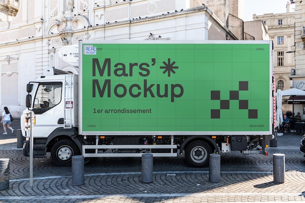 PSD truck mockup based in marseille city ( france )