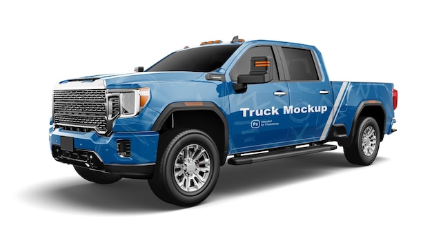 PSD a truck mockup side view