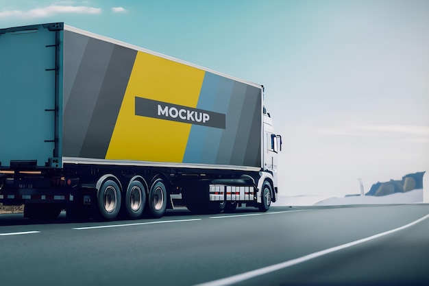 Mockup del psd del camion