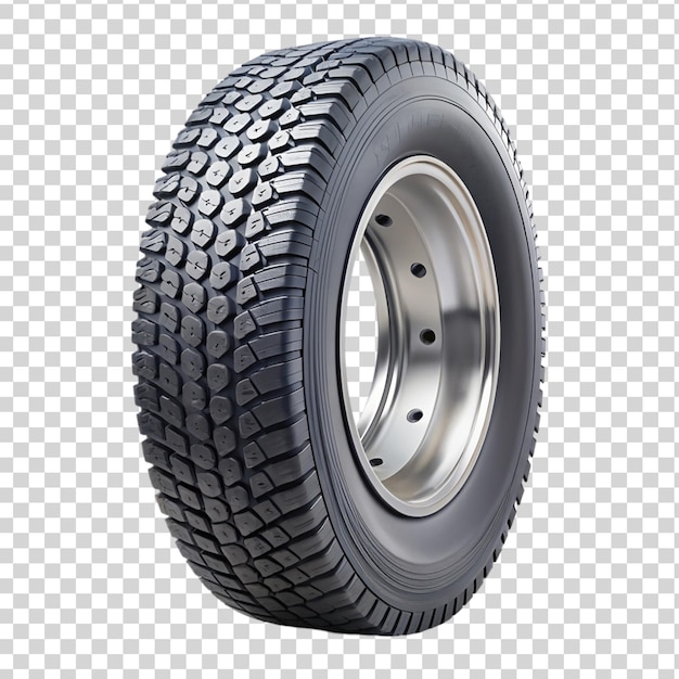 PSD truck tire isolated on transparent background