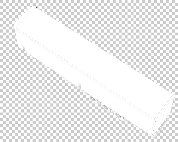 Truck trailer isolated on transparent background 3d rendering illustration