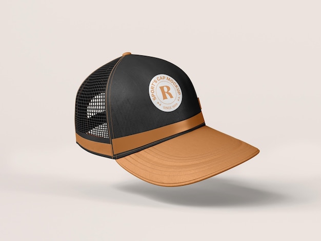 PSD trucker cap logo mockup