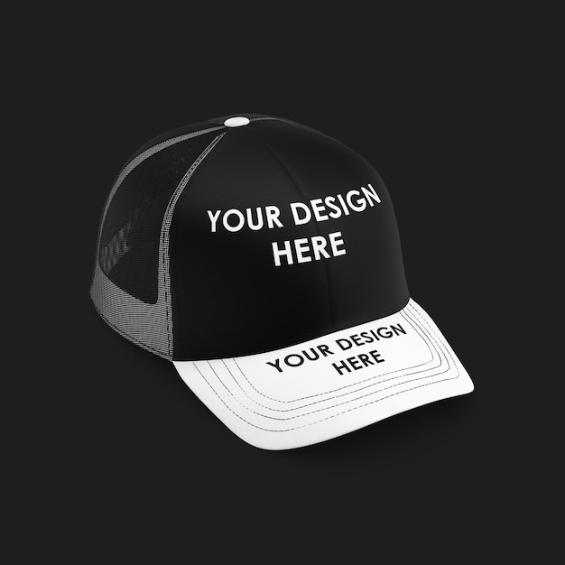 PSD trucker hat mockup copricapo elegante per ogni occasione angolo di vista laterale