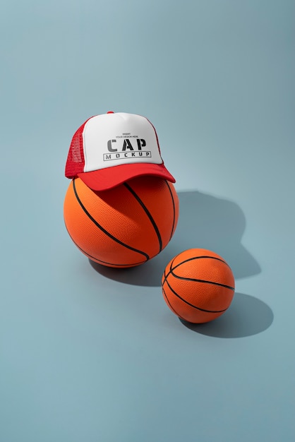Truckerhoedmodel met basketbal