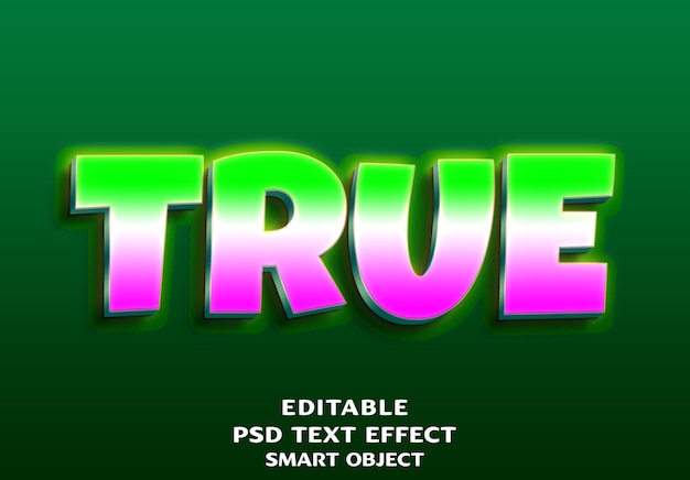 true 3d text effect design