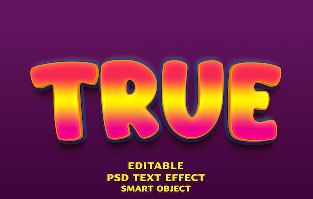 PSD true 3d text effect design